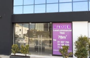 A LOUER LOCAL COMMERCIAL 78M2 RUE DU PARC SOUKRA